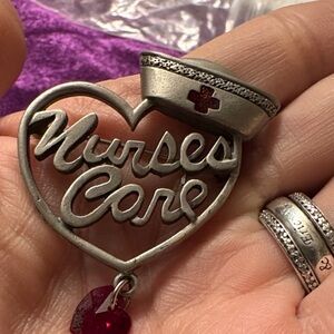 Spoontiques Vintage Nurses Care Heart Brooch